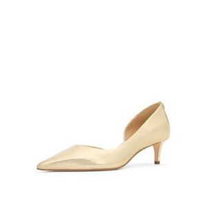 Michael Kors Elyse Crackled Metallic Kitten Pump, Pale Gold, 7- new in box!